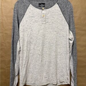 American Eagle Outfitters Gray and White Long Sleeve Tees